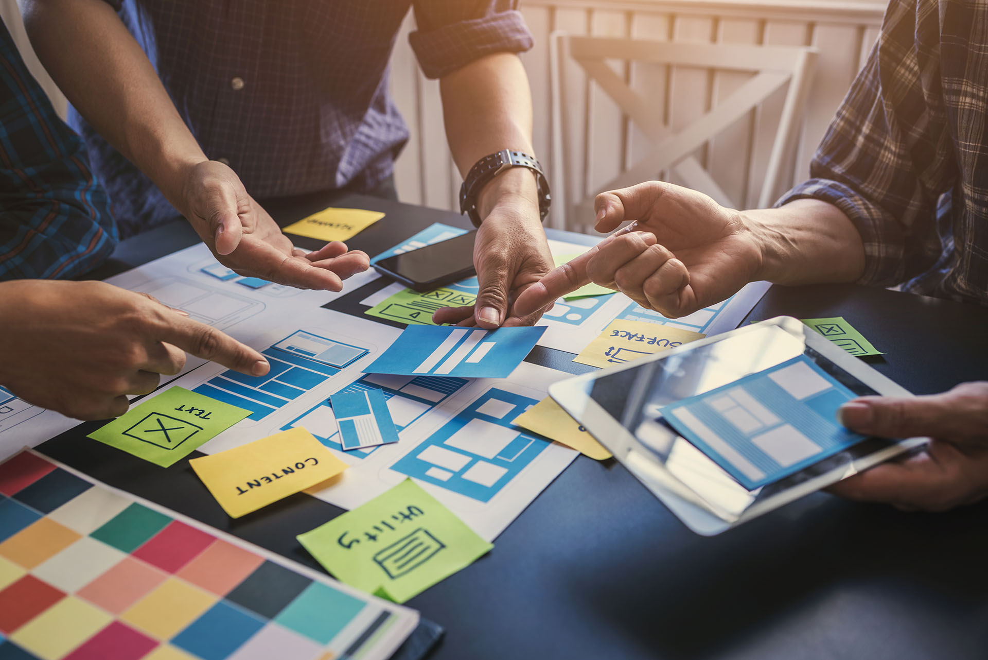 Team bei der Content-Planung